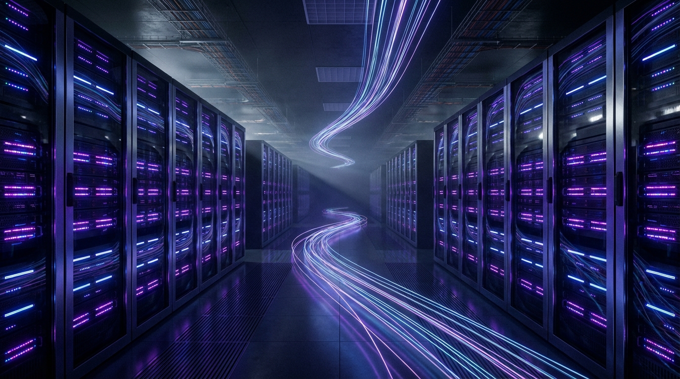 Modernes Rechenzentrum mit Server-Racks — Colocation Stellplätze mieten